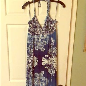 Blue print maxi dress